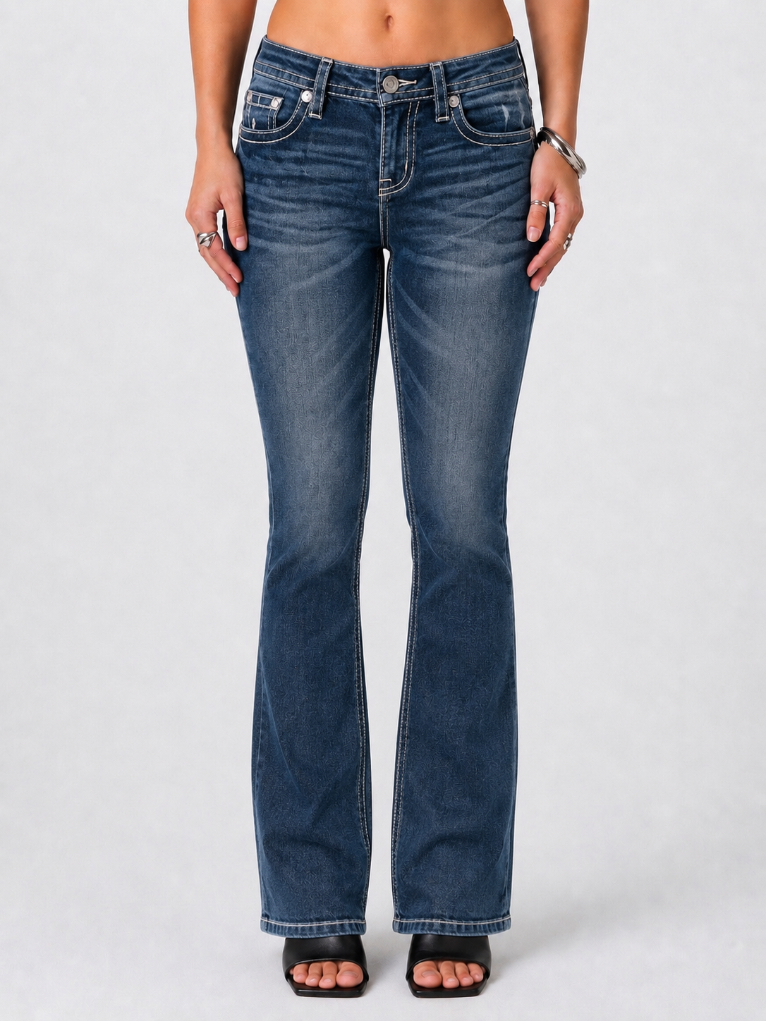 M9708B - Bootcut Jeans